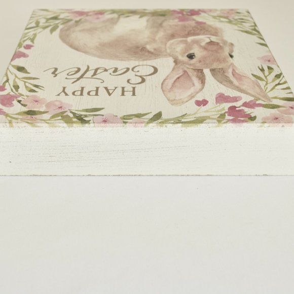 NEW Quill to Paper by Sixtrees Happy Easter Wooden Bunny Sign - Picture 5 of 9